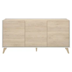 Credenza Afrodite, 155x43h75 cm, Rovere e Bianco<Dmora New