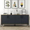 Credenza Agape, 180x35h78 cm, Noce e Antracite<Dmora New