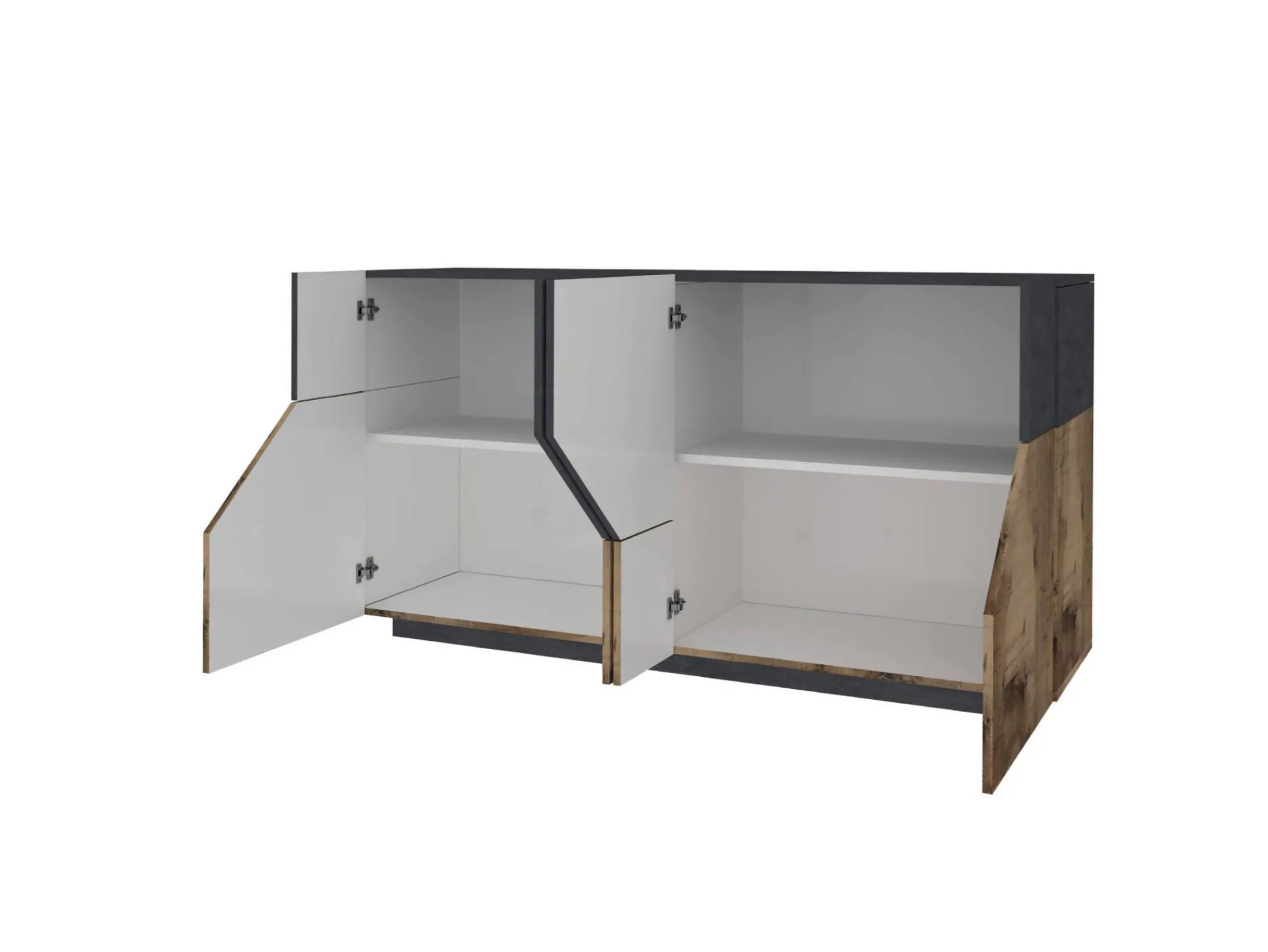 Credenza Agis, cm 159x43h86, Ardesia e Acero<Dmora Flash Sale