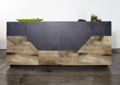 Credenza Agis, cm 159x43h86, Ardesia e Acero<Dmora Flash Sale