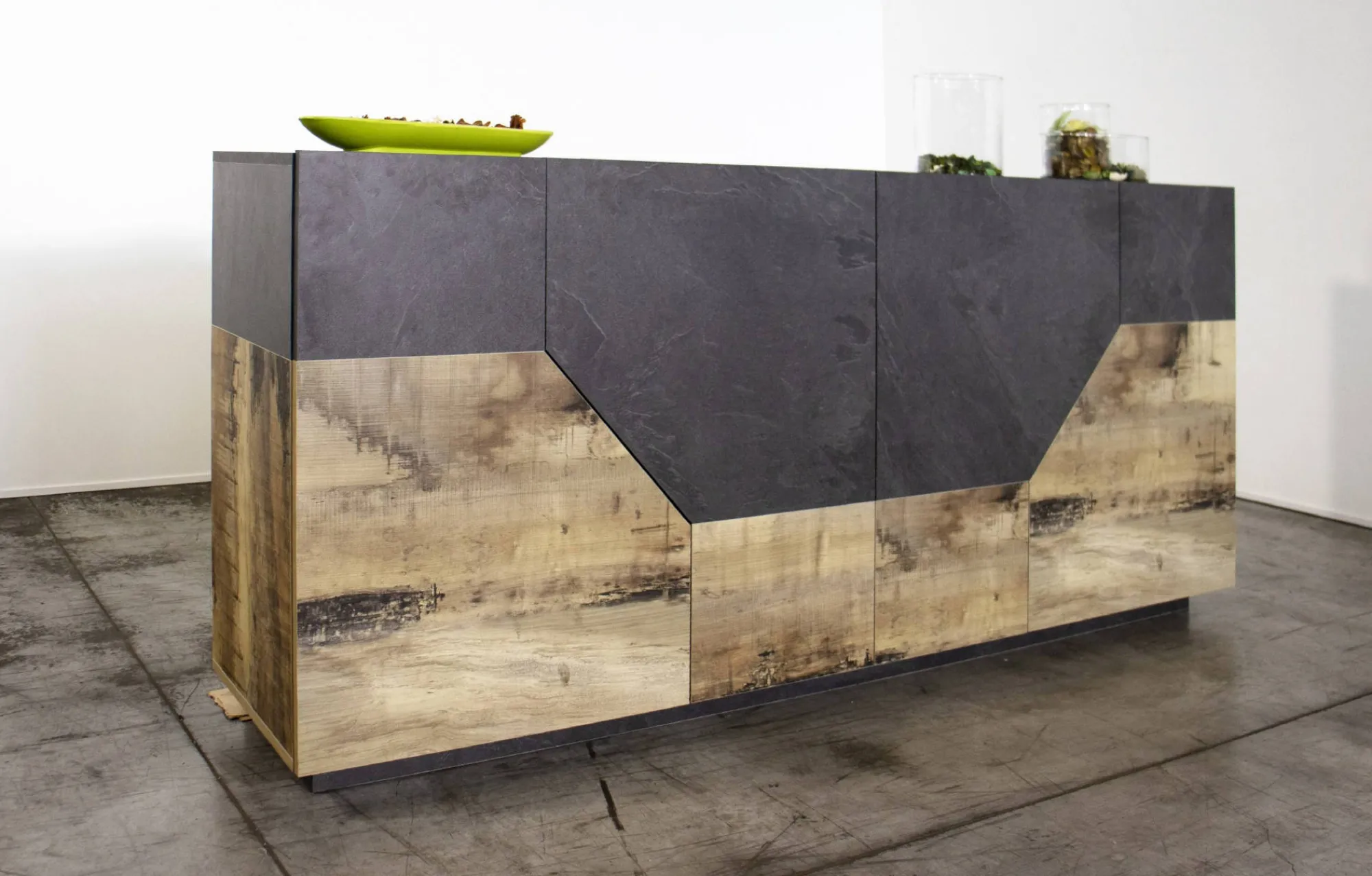 Credenza Agis, cm 159x43h86, Ardesia e Acero<Dmora Flash Sale