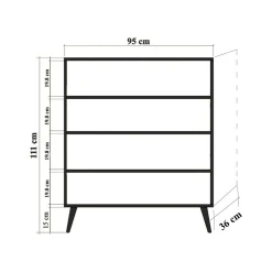Credenza Agyemang, 95x36h111 cm,<Dmora Sale
