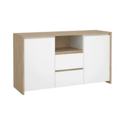 Credenza Alalngar, 48x149 h84 cm, Rovere e Bianco<Dmora Discount