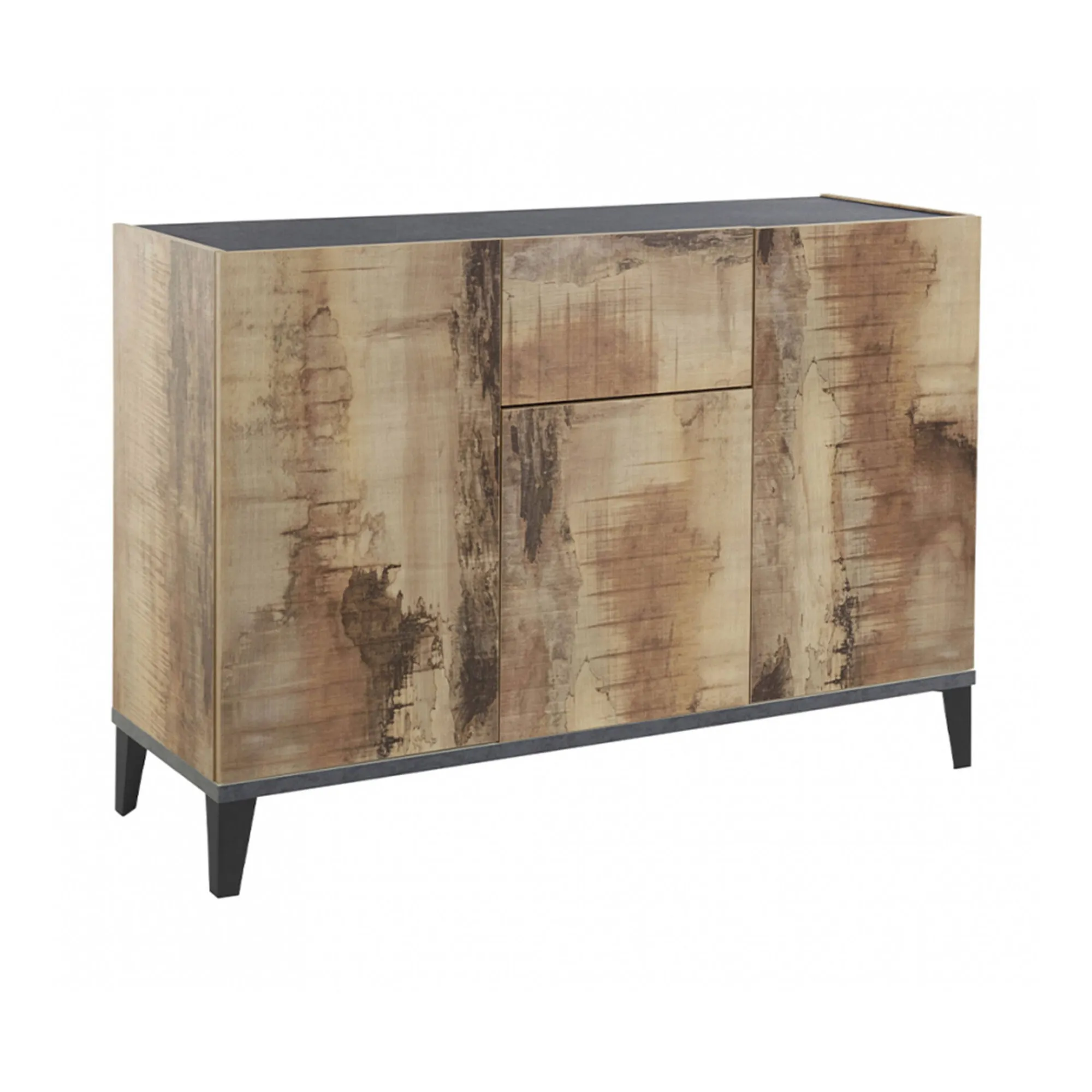 Credenza Albatross, cm 120x40h82, Ardesia e Acero<Dmora New