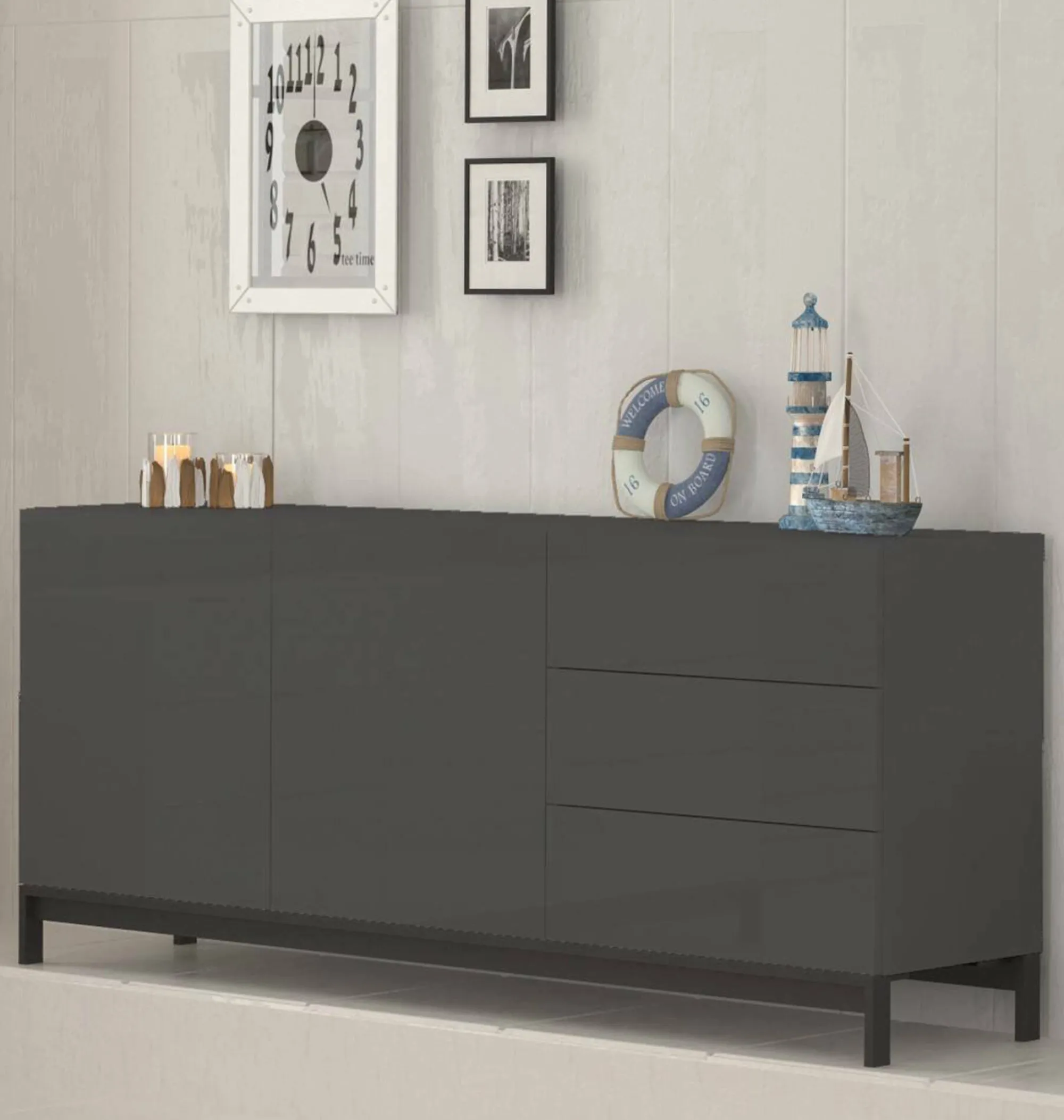 Credenza Alden, cm 170x40h47,<Dmora Cheap