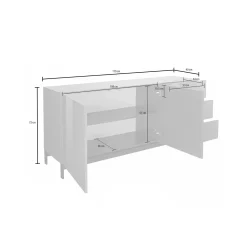 Credenza Alden, cm 170x40h47,<Dmora Cheap