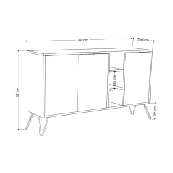 Credenza Alin, 142x36h83 cm,<Dmora Best Sale