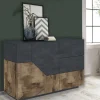 Credenza All, cm 141x43h86, Ardesia e Acero<Dmora Hot