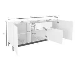 Credenza Allel, cm 170x40h47,<Dmora Fashion