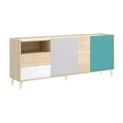 Credenza Allie, 180x43h75 cm, Rovere e Grigio<Dmora Best