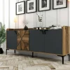 Credenza Also, 180x35h78 cm, Noce e Antracite<Dmora Cheap
