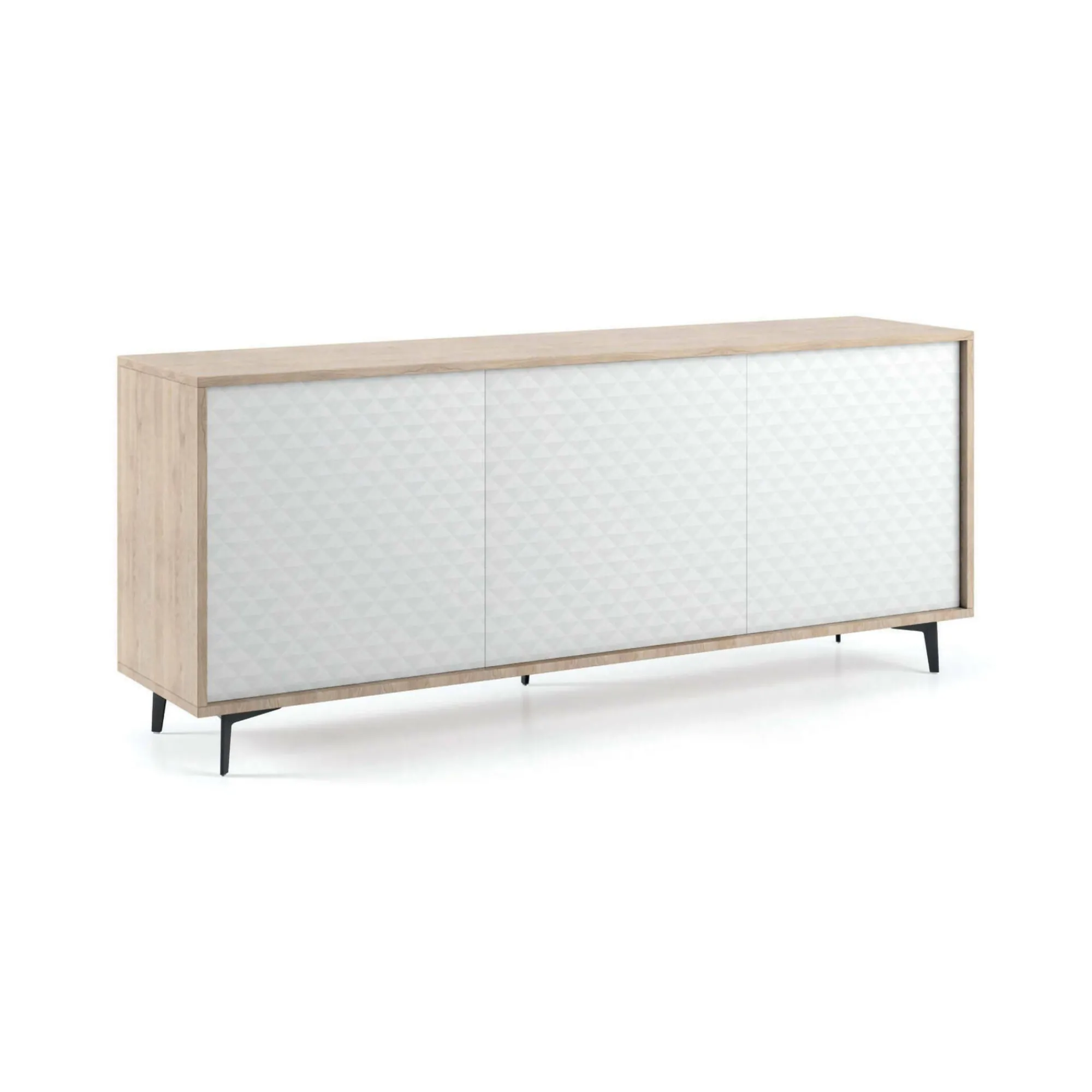 Credenza Aminda, 184x45h77 cm, Bianco e Rovere<Dmora Best Sale