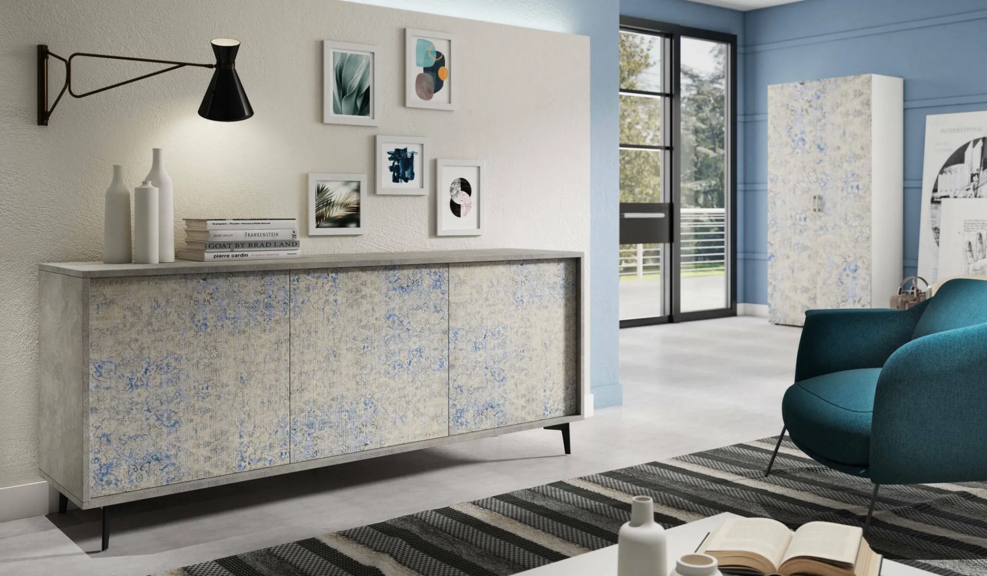 Credenza Aminda, 184x45h77 cm,<Dmora Fashion