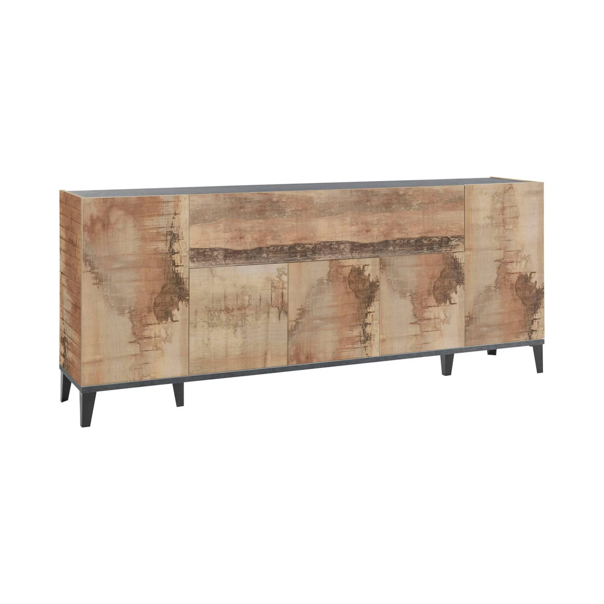 Credenza Amour, cm 200x40h82, Ardesia e Acero<Dmora Fashion
