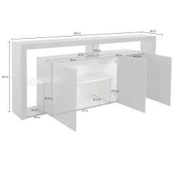 Credenza Andaleiv, Credenza moderna, lucido<Dmora Shop