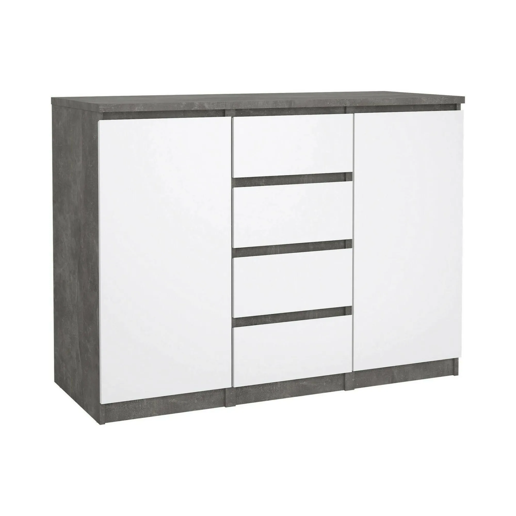 Credenza Angelika, 50x121 h91 cm, Cemento e Bianco<Dmora Discount
