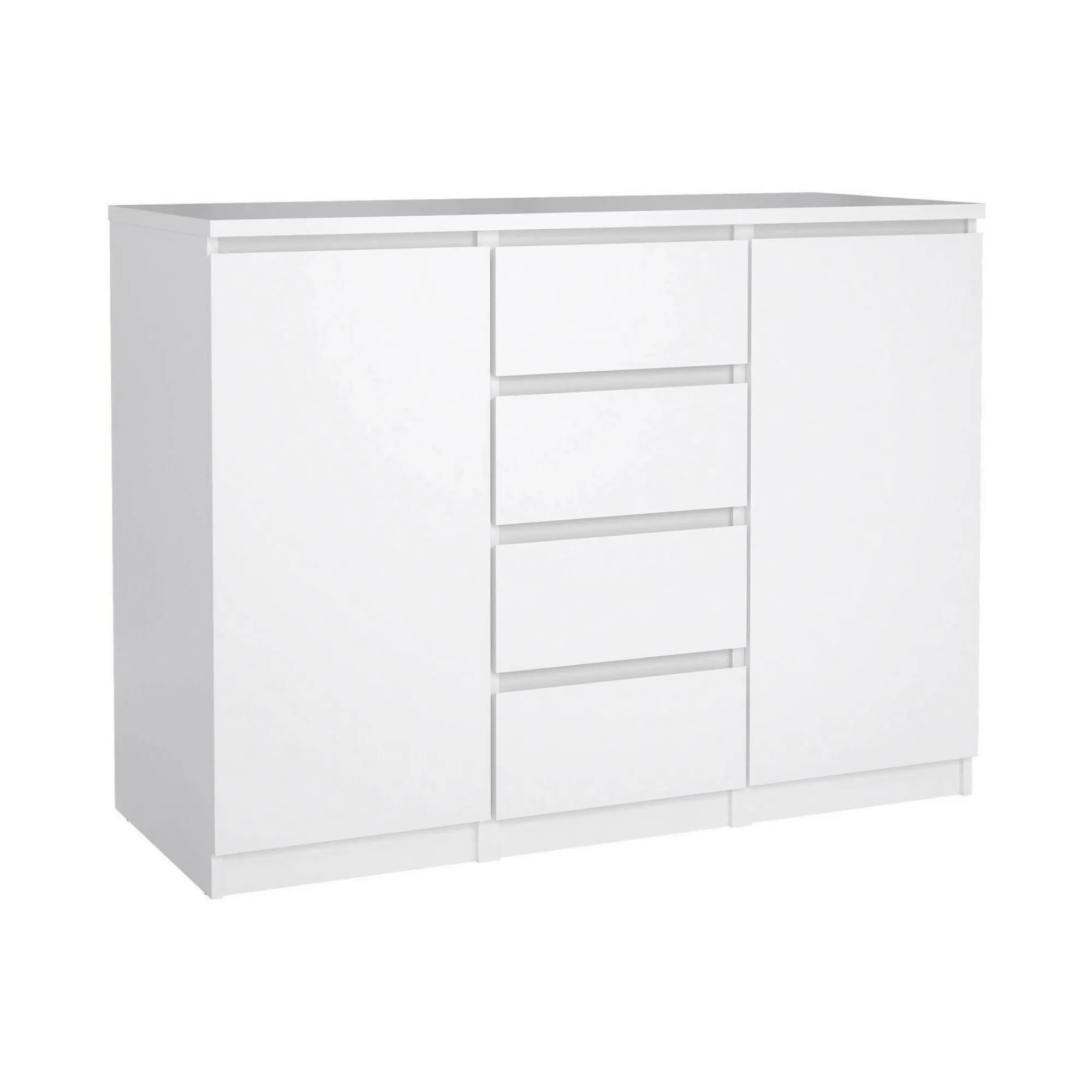 Credenza Angelika, 121x50 h91 cm, Bianco<Dmora New