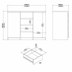Credenza Angelika, 50x121 h91 cm,<Dmora Sale
