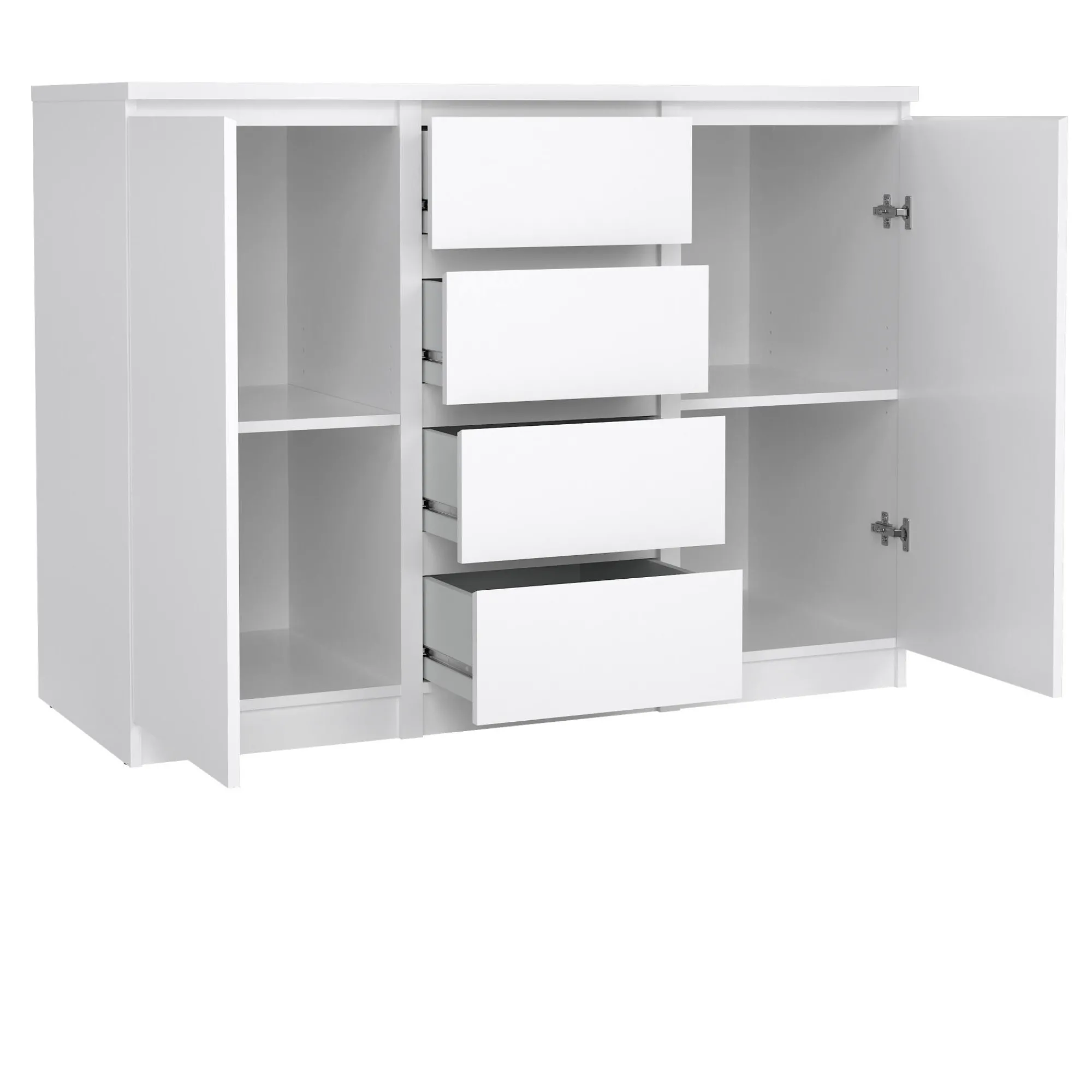 Credenza Angelika, 121x50 h91 cm, Bianco<Dmora New