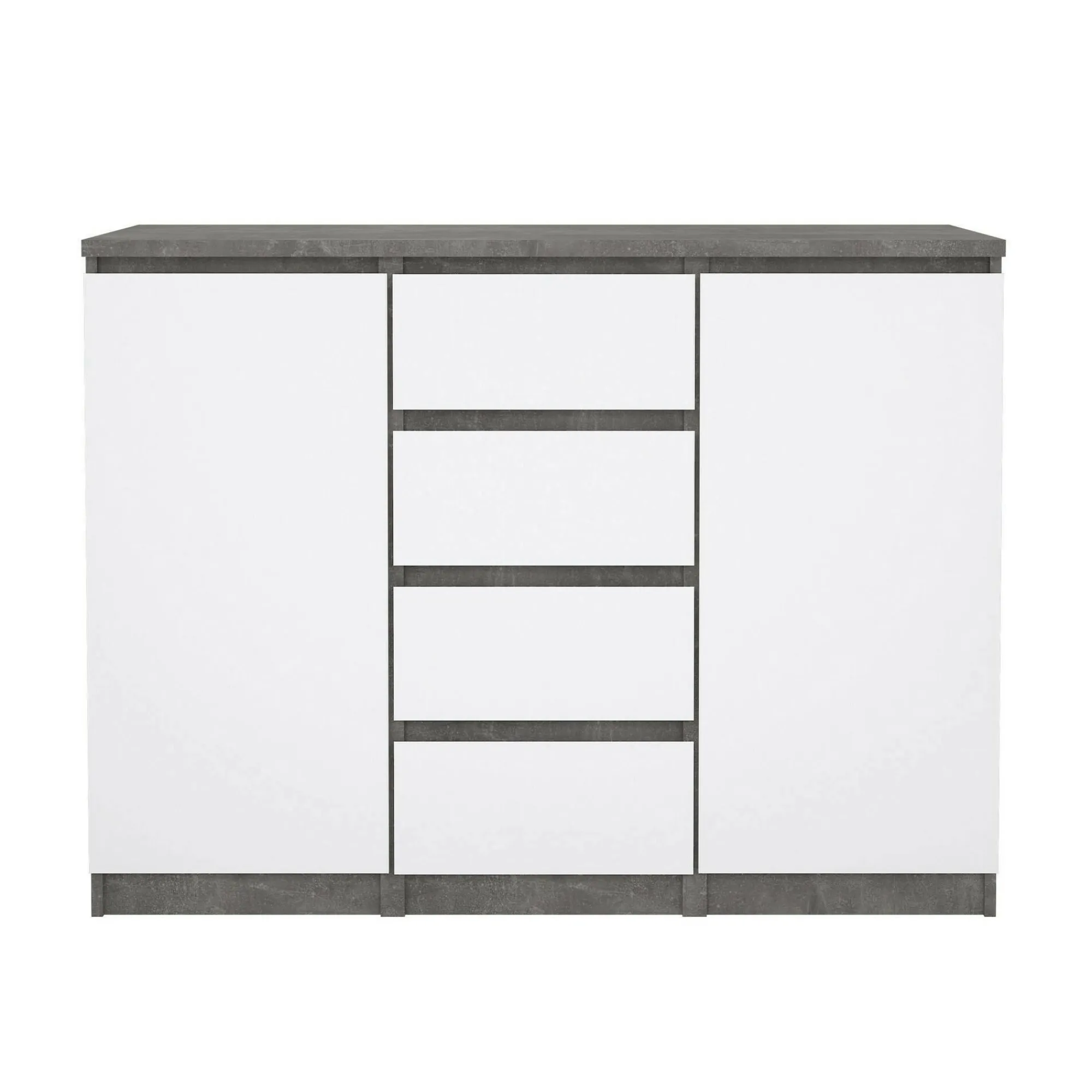 Credenza Angelika, 50x121 h91 cm, Cemento e Bianco<Dmora Discount