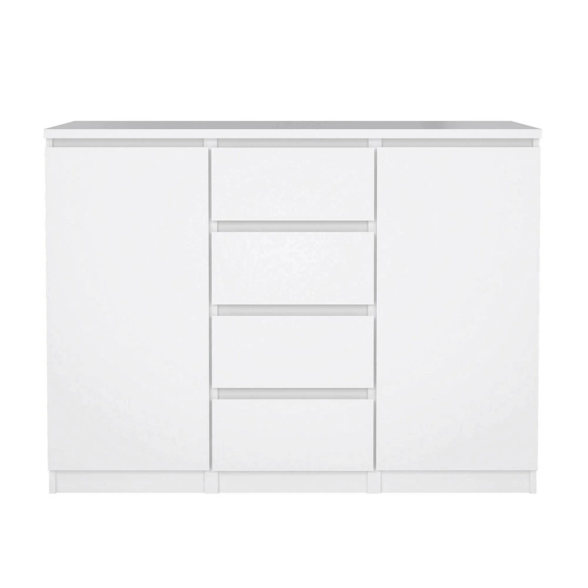 Credenza Angelika, 121x50 h91 cm, Bianco<Dmora New