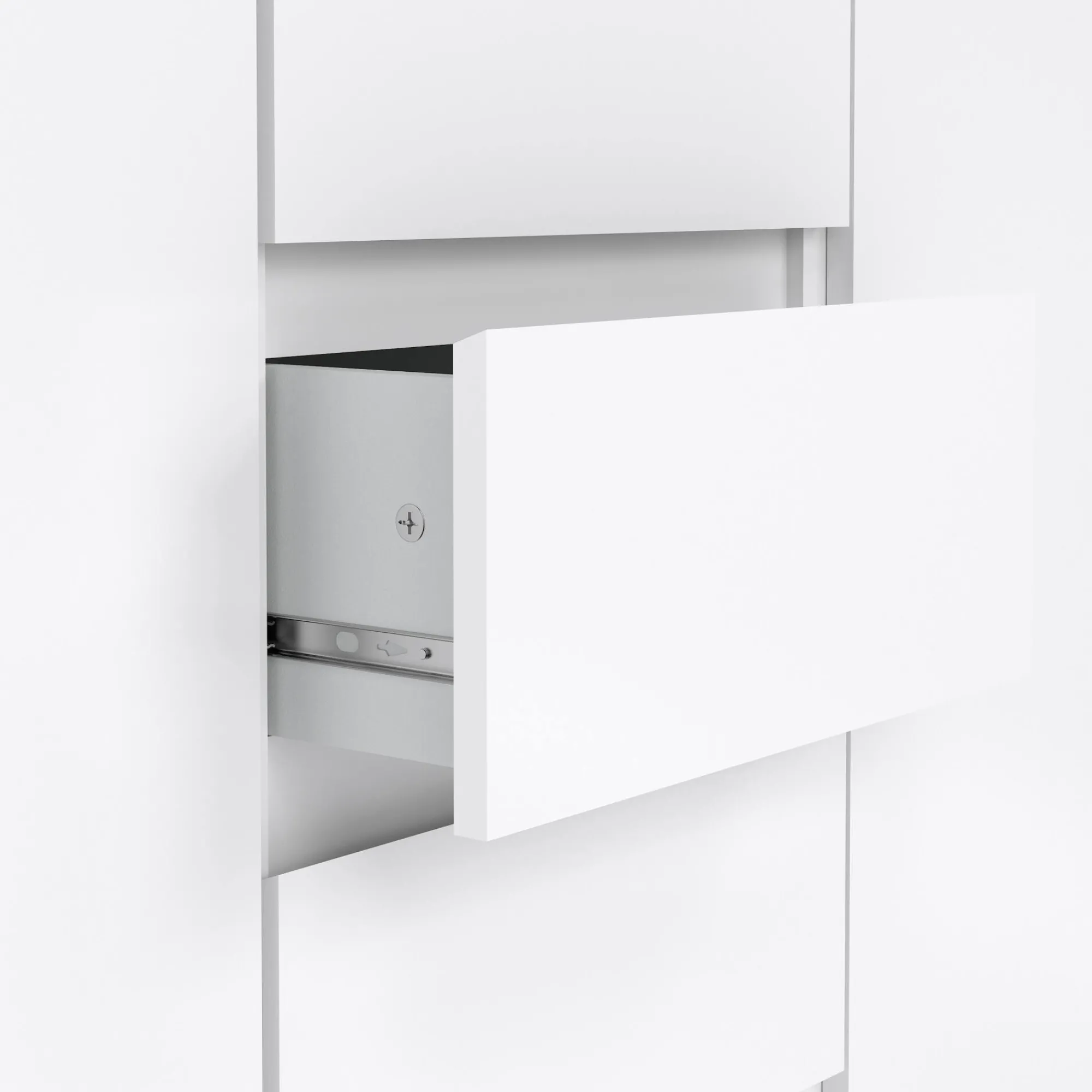 Credenza Angelika, 121x50 h91 cm, Bianco<Dmora New
