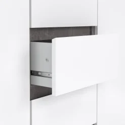 Credenza Angelika, 50x121 h91 cm, Cemento e Bianco<Dmora Discount