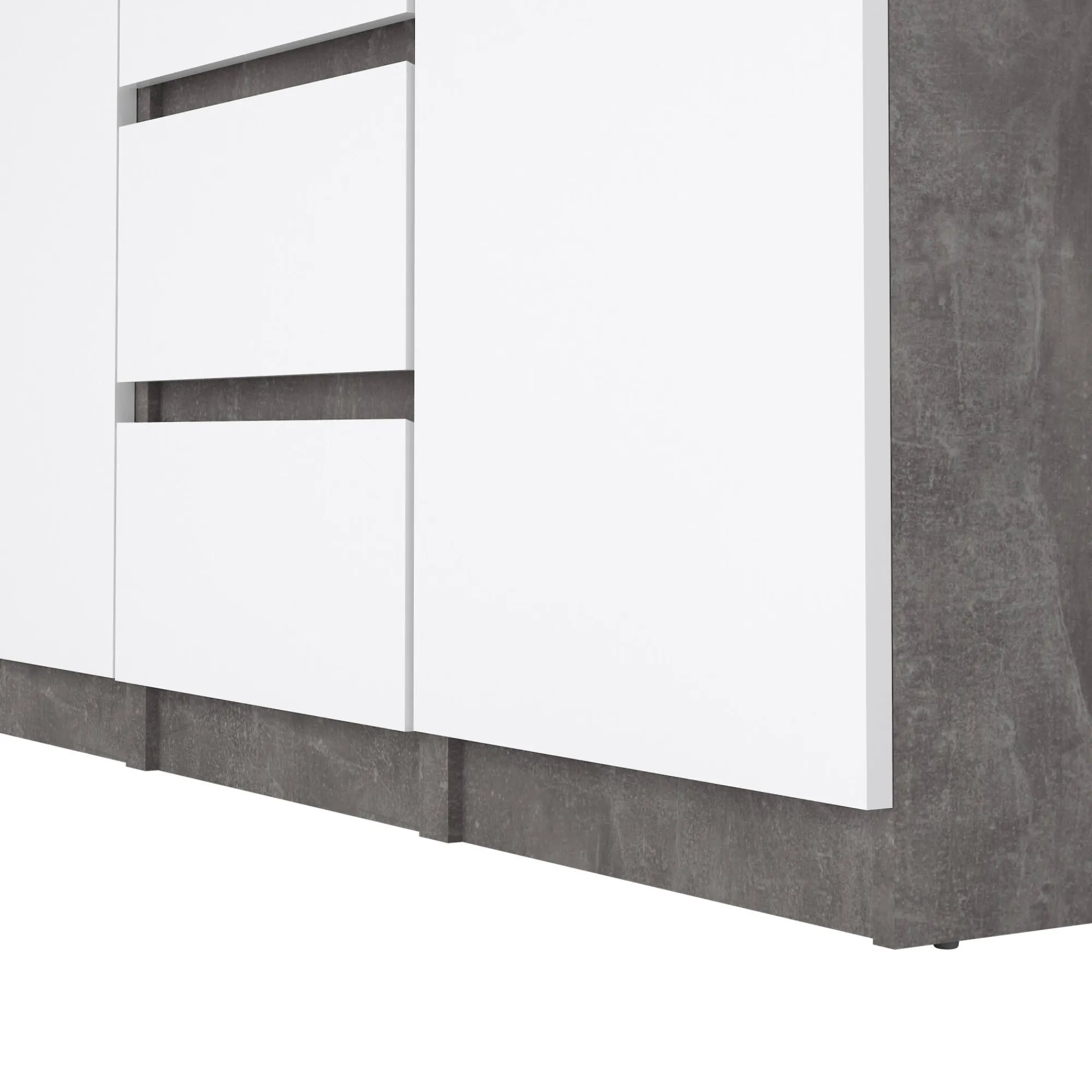 Credenza Angelika, 50x121 h91 cm, Cemento e Bianco<Dmora Discount