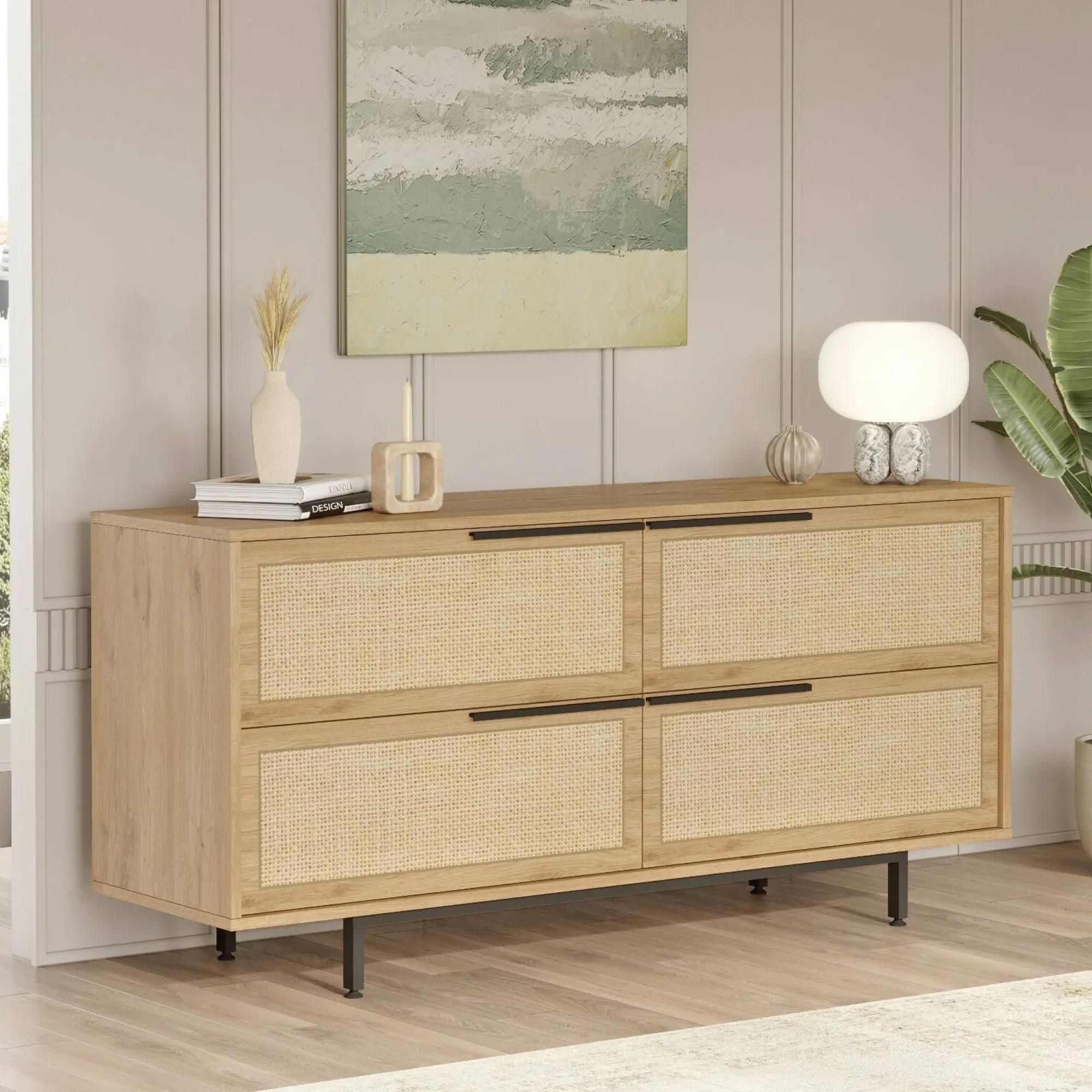 Credenza Anterivo, 160x45 h74 cm, Noce e Quercia<Dmora New