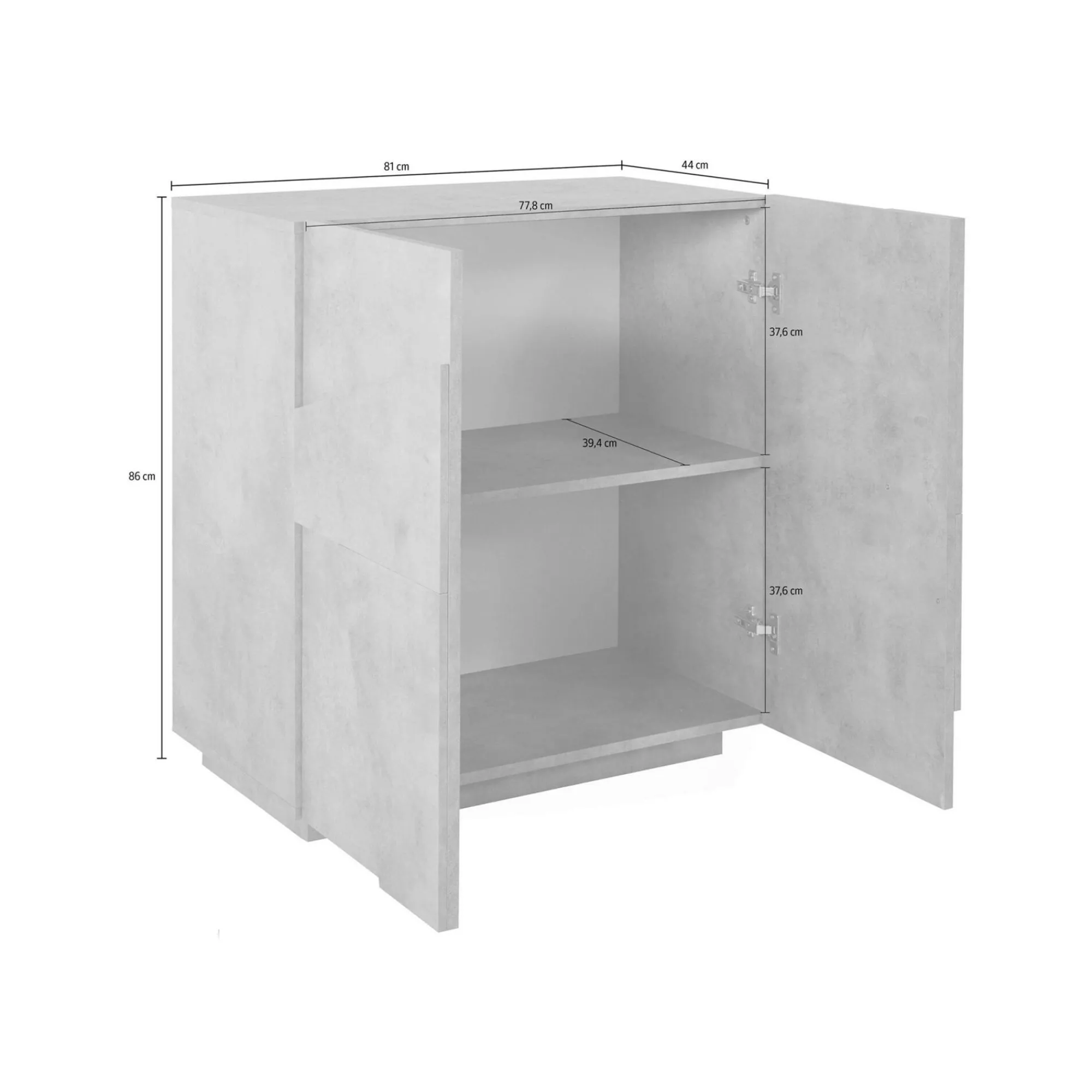 Credenza Arli, cm 81x44h86,<Dmora Discount