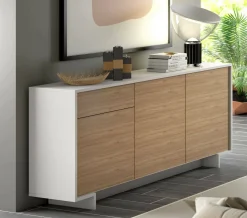 Credenza Aronne, 170x42h78 cm, Bianco e Rovere<Dmora Best Sale