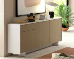 Credenza Aronne, 170x42h78 cm, Bianco e Rovere<Dmora Best Sale