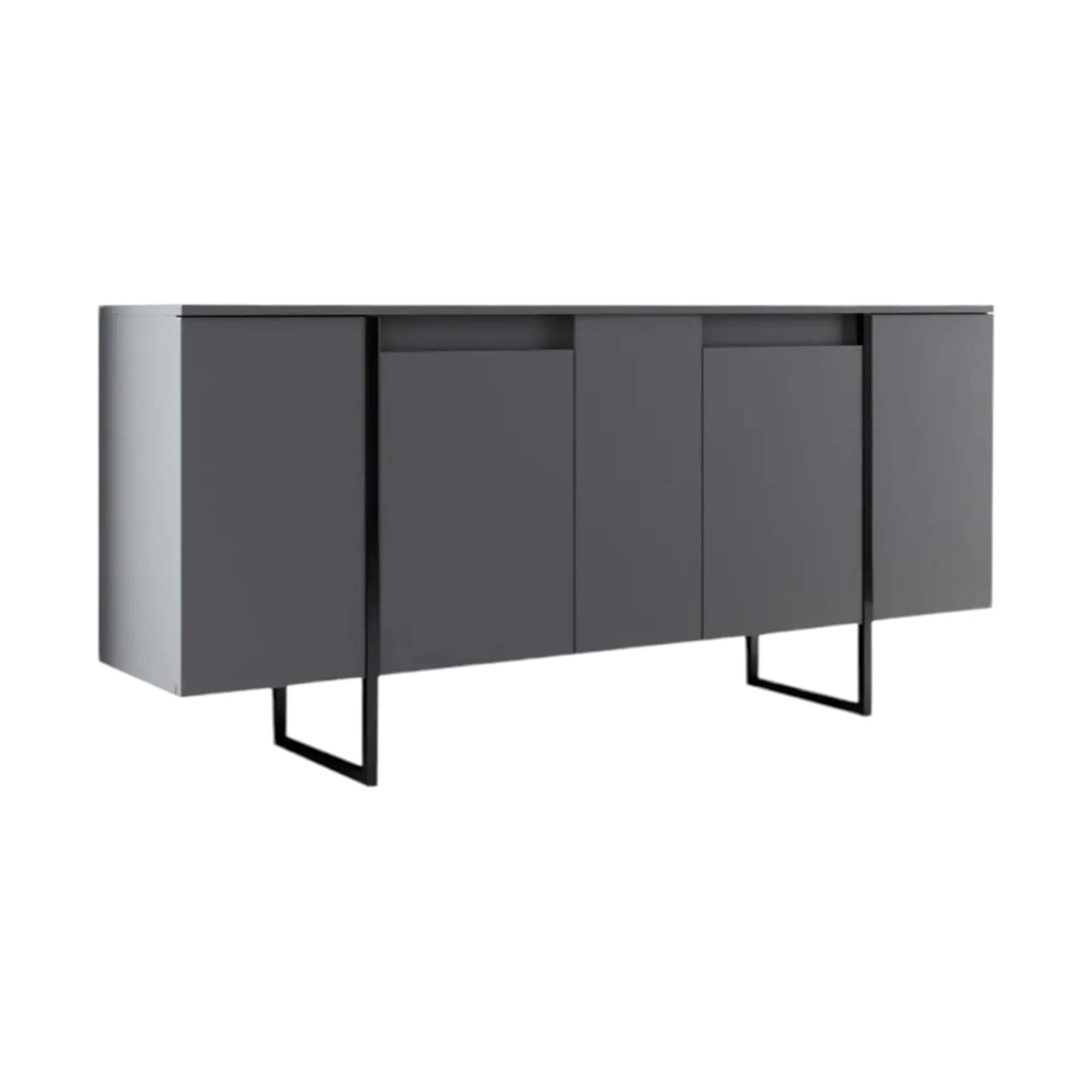 Credenza Arta, 160x35h80 cm, Antracite e Nero<Dmora Sale