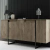 Credenza Arta, 160x35h80 cm, Noce e Nero<Dmora Online