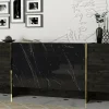 Credenza Asto, 180x47h76 cm, Nero e Oro<Dmora Sale
