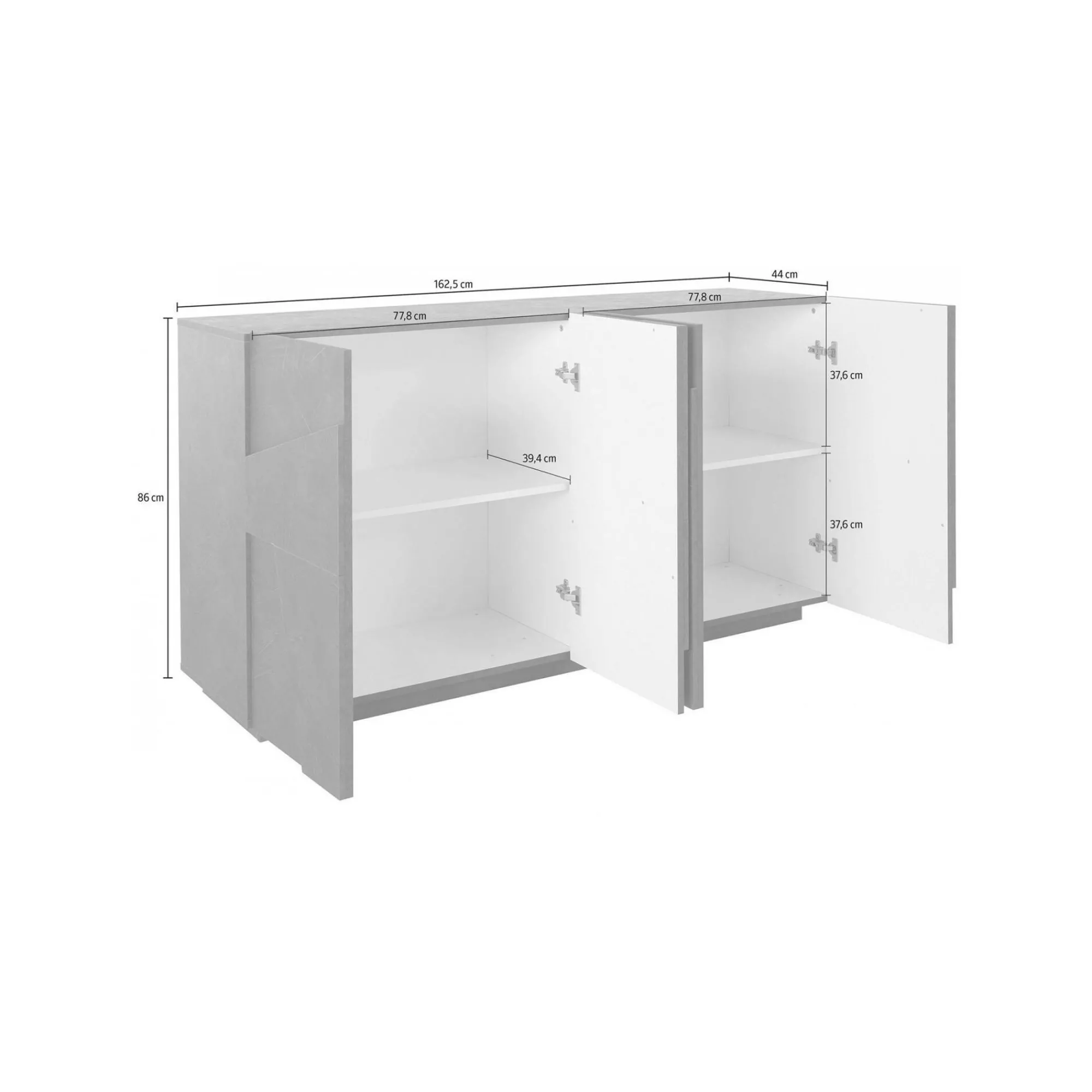 Credenza Augusto, cm 162x44h86,<Dmora Cheap