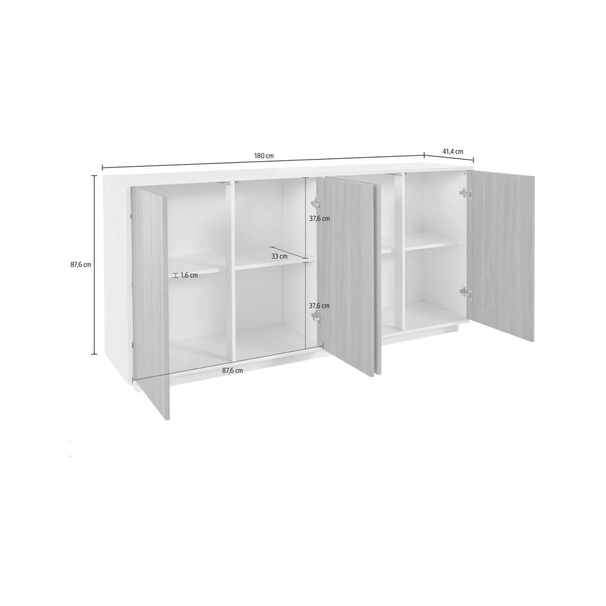 Credenza Aulina, cm 180x41h86,<Dmora Discount