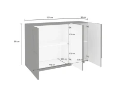 Credenza Axl, cm 121x38h86,<Dmora Fashion