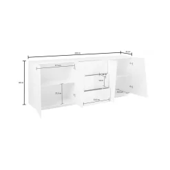 Credenza Ayrton, cm 220x43h86,<Dmora Cheap