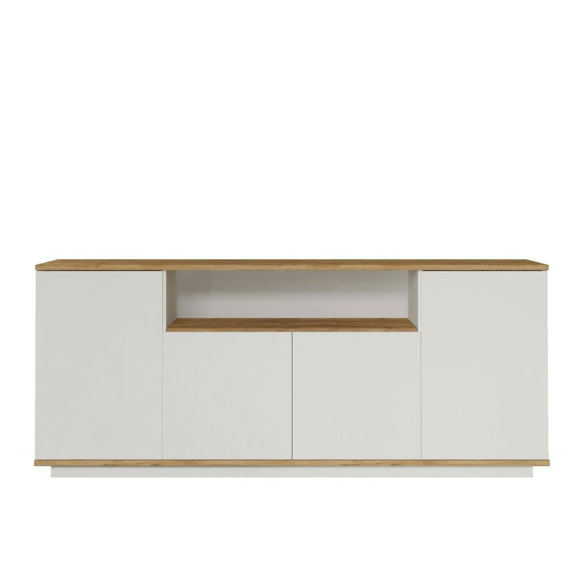 Credenza Aziz, 180x45h75 cm, Quercia e Bianco<Dmora Sale