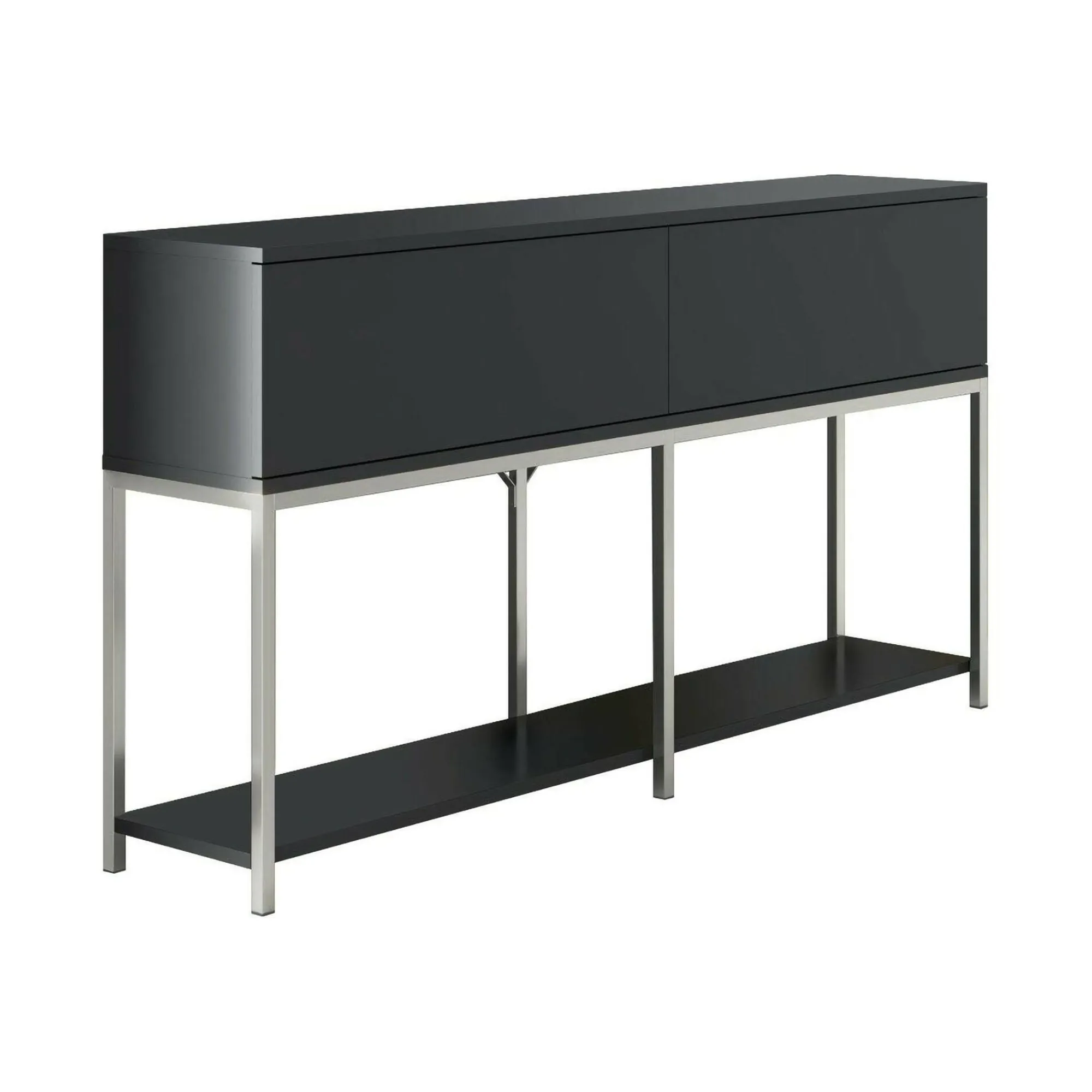 Credenza Basilia, 150x30h80 cm, Antracite e Argento<Dmora Best Sale