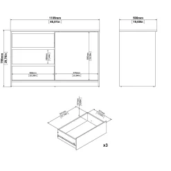 Credenza Bebinca, 50x119 h76 cm, Bianco<Dmora Flash Sale