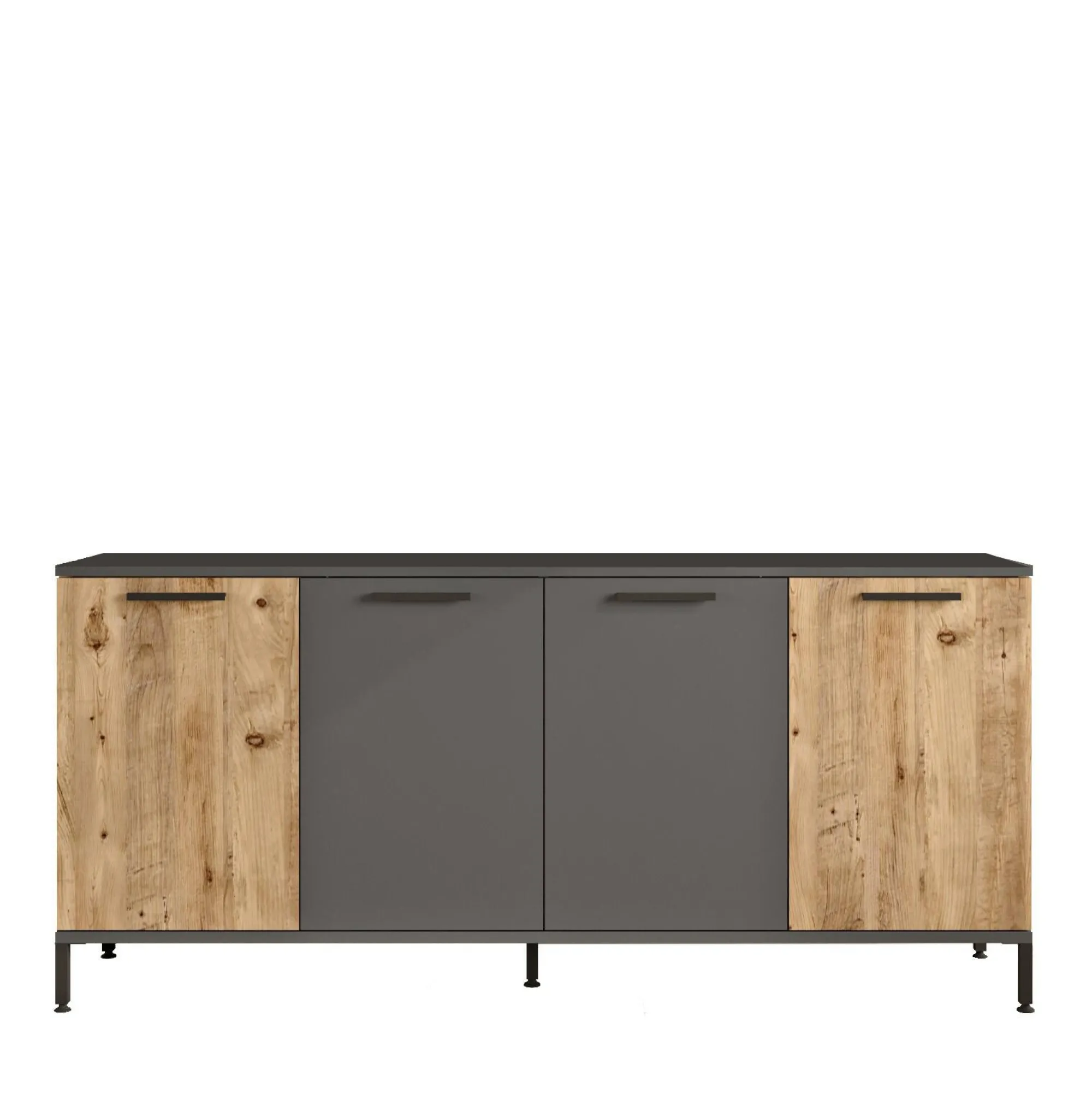 Credenza Bratislava, 160x40 h72 cm, Quercia e Antracite<Dmora Best