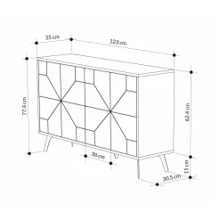 Credenza Brunale, 123x35h62 cm,<Dmora Outlet