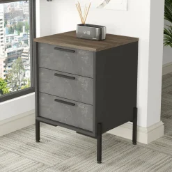 Credenza Butchoy, 54x45 h70 cm, Marrone e Grigio<Dmora Fashion