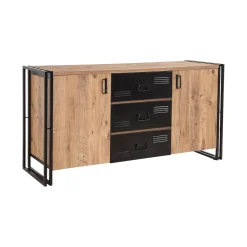 Credenza Cimaron, 160x45 h80 cm, Quercia e Nero<Dmora Store