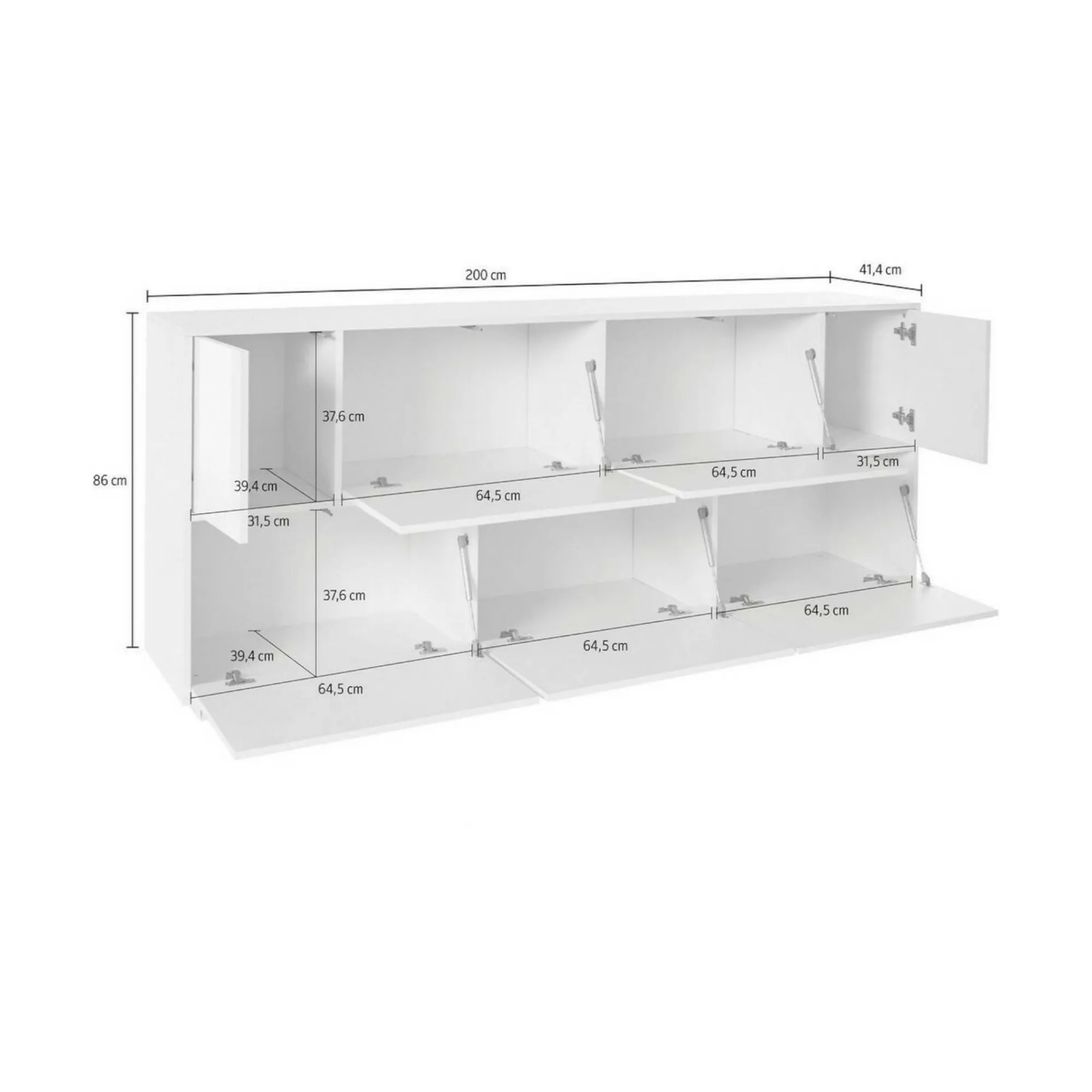 Credenza Clinoumite, cm 200x41h86,<Dmora Best