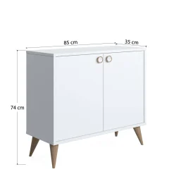 Credenza con due ante battenti e due ripiani interni, cm 85 x 35 x 74, colore<Dmora Flash Sale