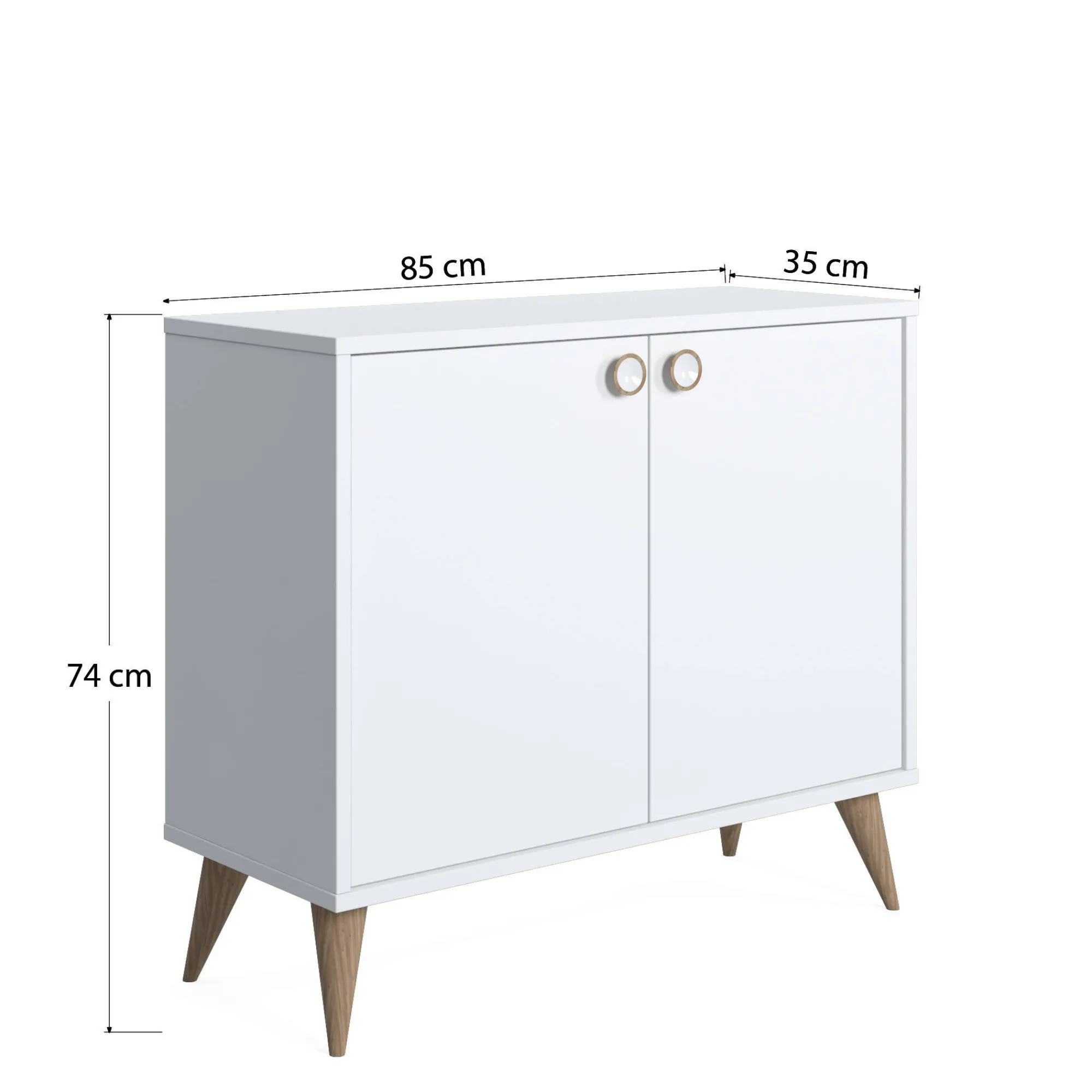 Credenza con due ante battenti e due ripiani interni, cm 85 x 35 x 74, colore<Dmora Flash Sale