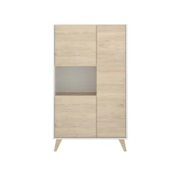 Credenza Crono, 81x43h135 cm, Rovere e Bianco<Dmora Sale